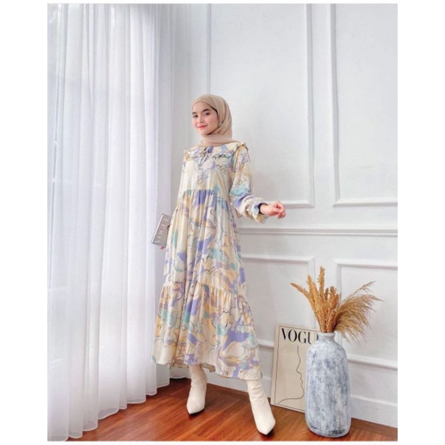 NEW NADA MIDI DRESS VIRAL DRESS MOTIF KEKINIAN