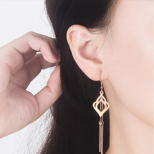 925 Perak Perempuan Anting-Anting Gaya Korea Rumbai Butterfly Garis Telinga Perhiasan