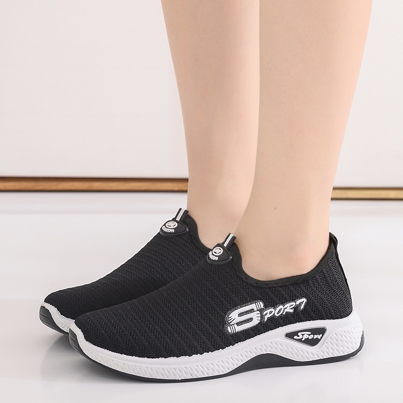 SHOEGALLERY LV0097 Sepatu Slip On Wanita Sepatu Rajut Wanita Import Polos Sepatu Sport Wanita