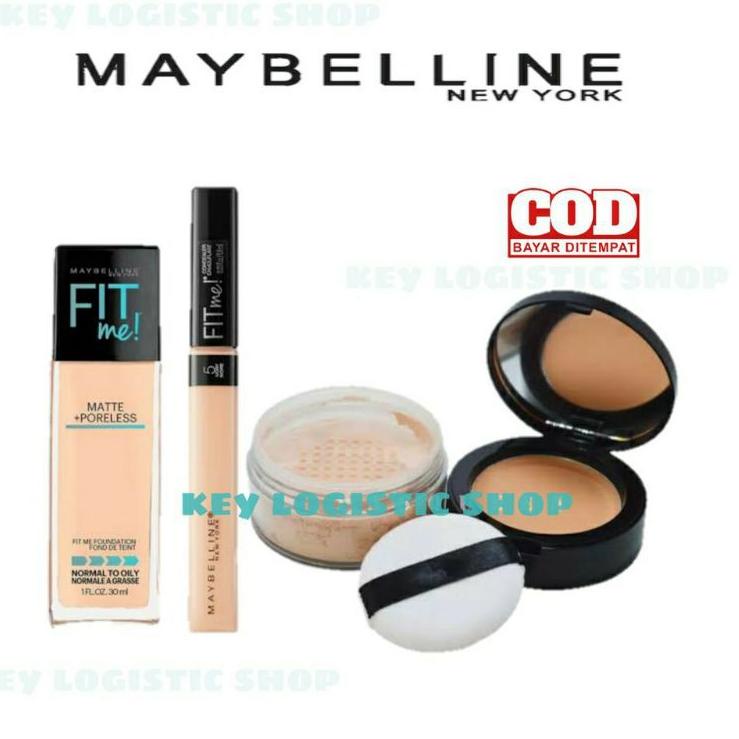 4.4 Paket Maybelline Make Up Foundation+Concealer Dan Bedak Tabur 2in1 ❃