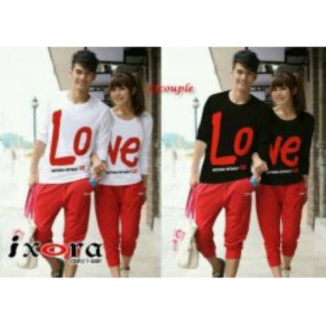Kaos couple love nothing lengan panjang - baju pasangan