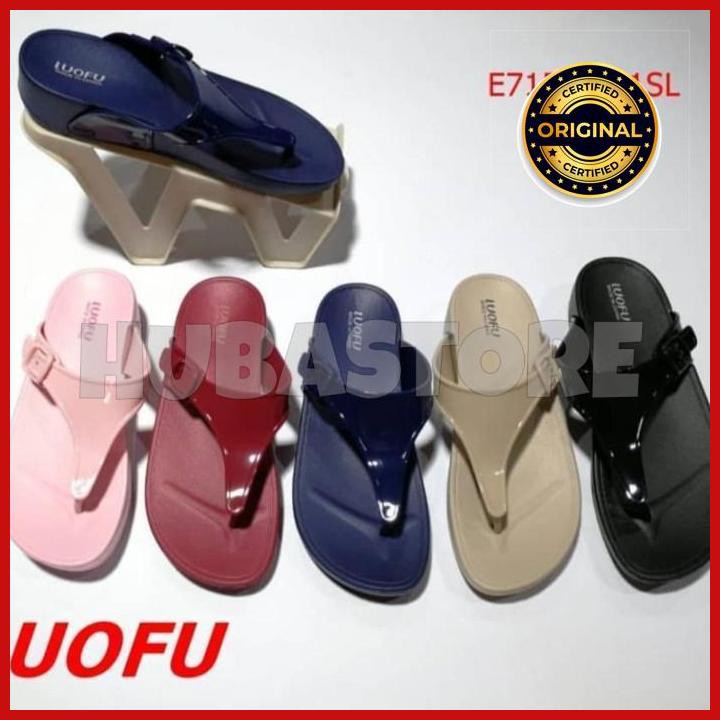 SANDAL JEPIT WANITA JELLY SENDAL CEWEK KARET IMPOR LUOFU E7154