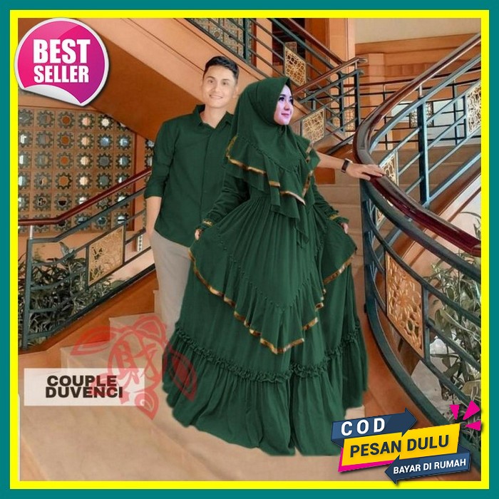 Baju Sarimbit Couple Suami Istri Gamis Couple Terbaru 2022 Suami Istri Kondangan Kekinian Lebaran Sa