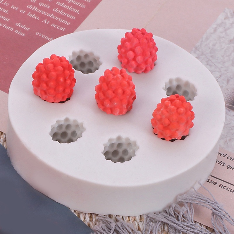Cetakan Kue Bentuk Raspberry / Blueberry 3D Bahan Silikon Untuk Dekorasi