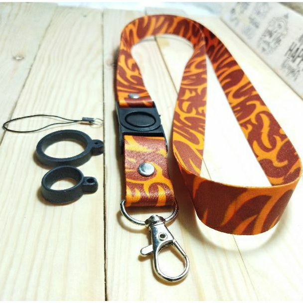 

Lanyard Real-Pict motif Batik / Lanyard Pod + O Ring / Gantungan ID Card