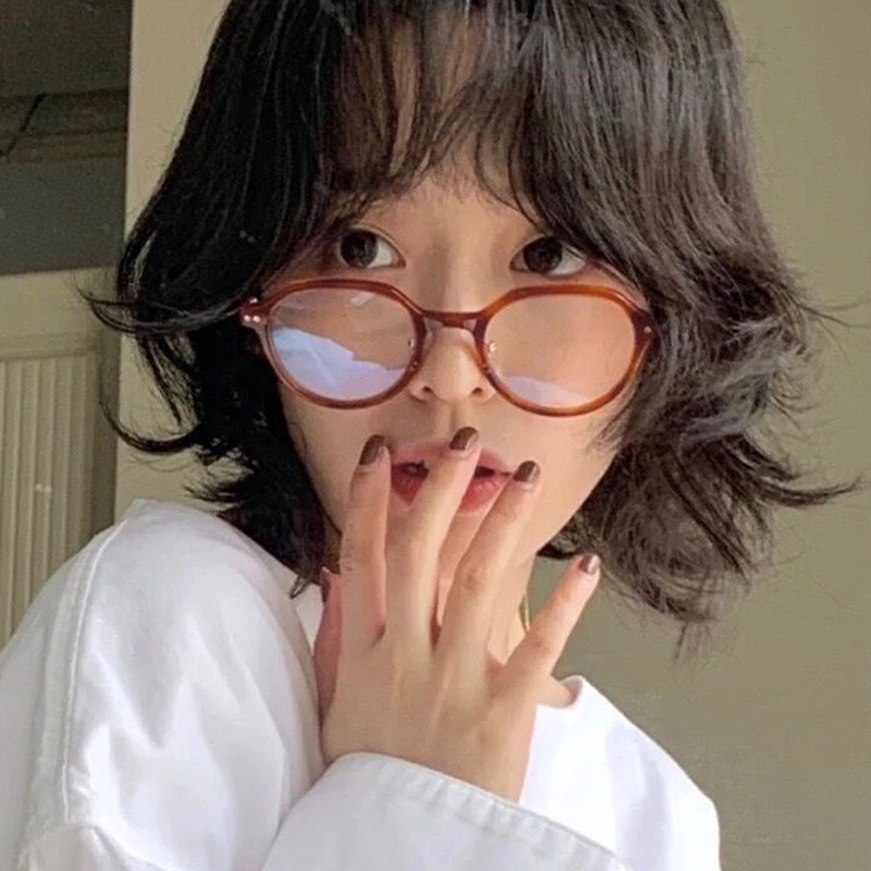 (YUZHU) Korean Fashion Anti Blue Light Polygonal Glasses New Fashion TR90 Square Frame Glasses