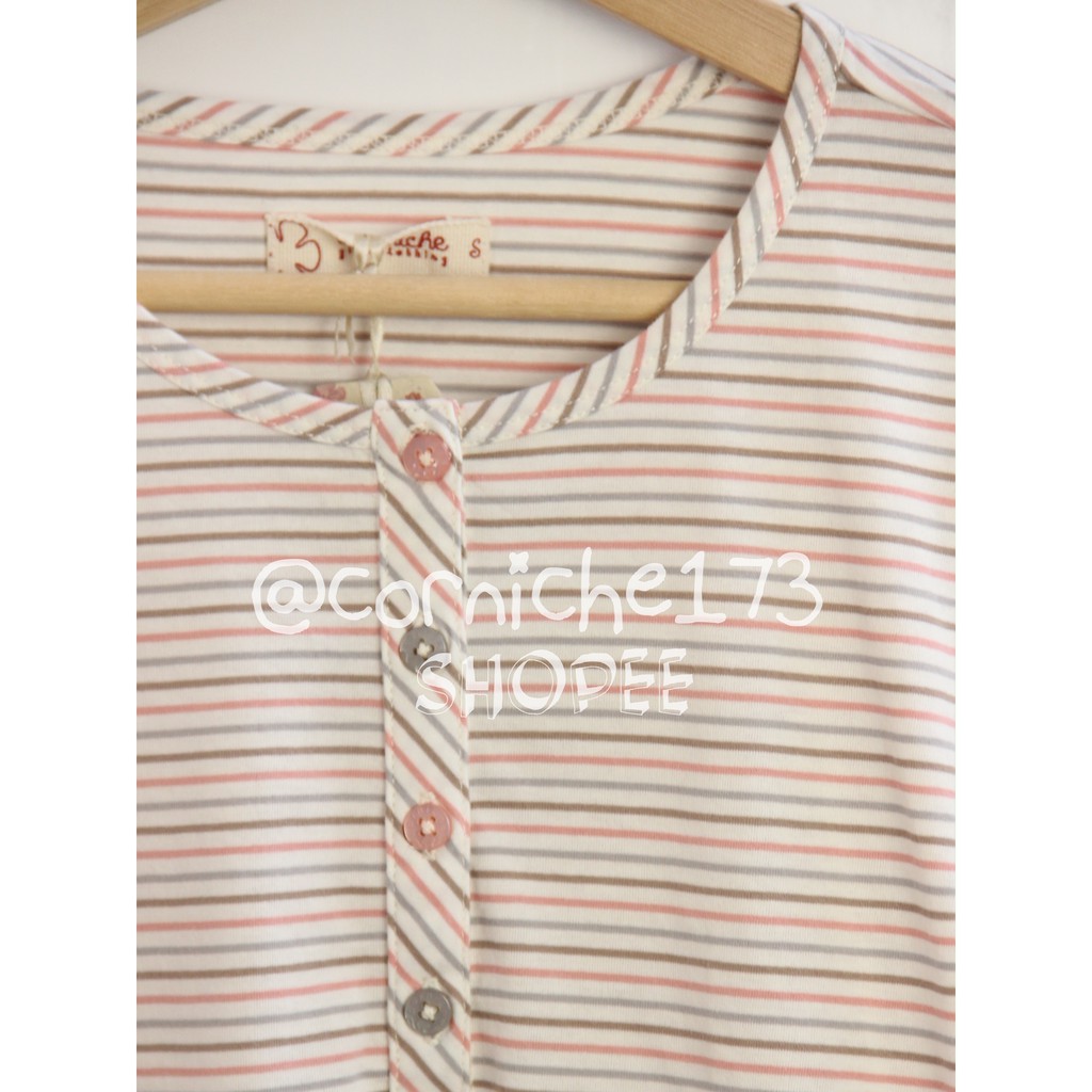 Corniche Carla Stripe Tee Off White - TP231212