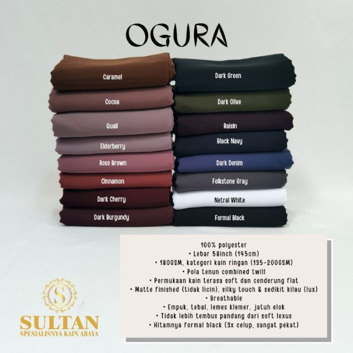 TERBARU     Kain Abaya Sultan Ogura Polos