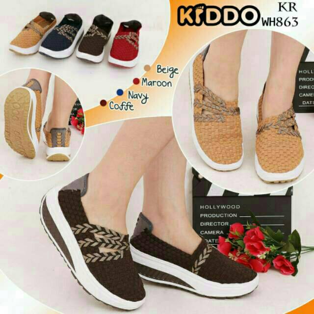 Sepatu Rajut KIDDO W863  W H863 WEDGES ORIGINAL