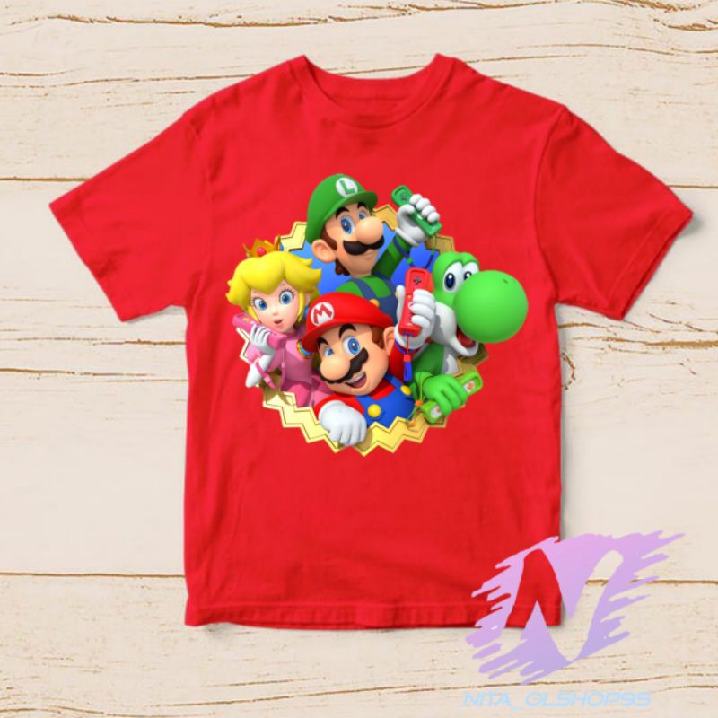 kaos super Mario baju kaos anak supermario bros