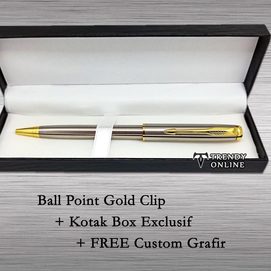 

Trendy Pulpen Model Parker Sonnet Stainless Steel Klip Emas FREE Grafir Nama dan Box Exclusif 한