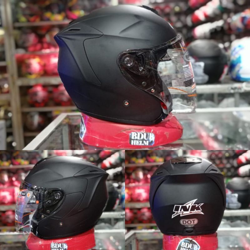 helm ink dynamic solid paket ganteng full-Original black dopt