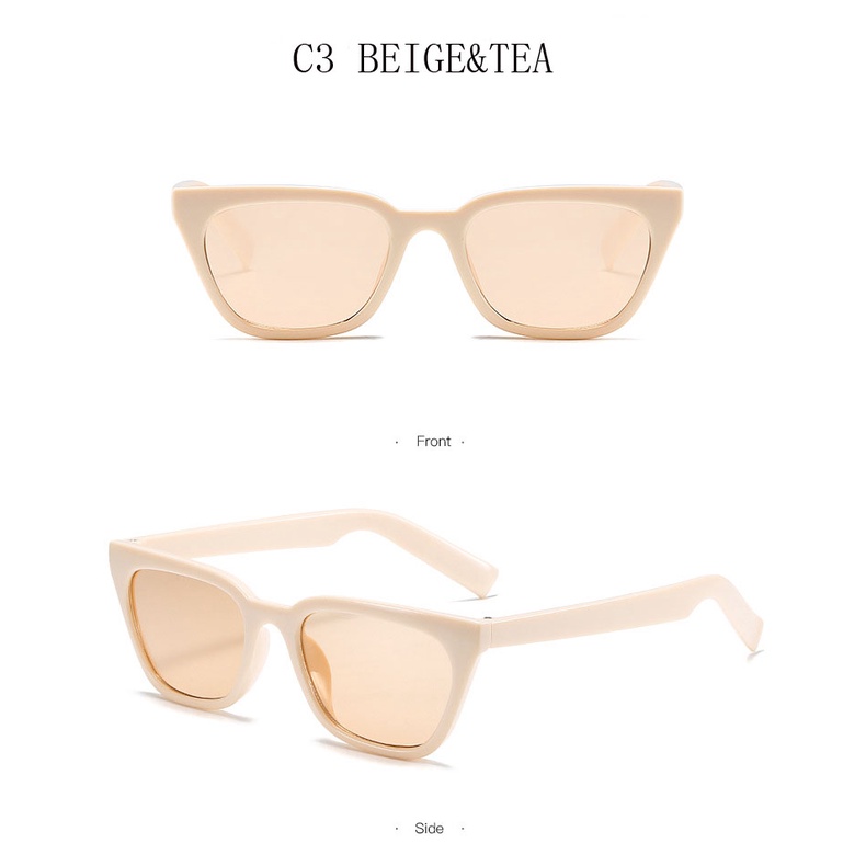 Kacamata Hitam Uv400 Model Mata Kucing Bingkai Plastik Gaya Klasik Vintage Untuk Pria Dan Wanita