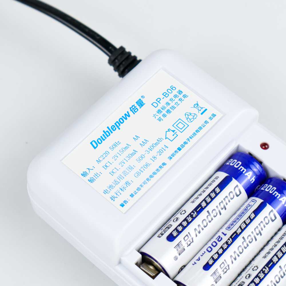 Charger Baterai 6 slot AA/AAA with 6PCS AA 1200mAh - DOUBLEPOW DP-B06