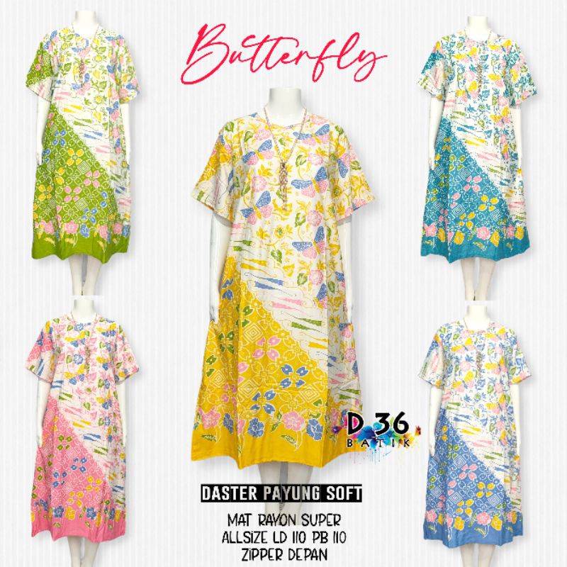 (Semerbak) Daster busui friendly payung Butterfly rayon adem Murah Batik baju tidur remaja wanita Jumbo  Bumil Pastel kos harian rumah rumahan adem tidak luntur motif corak bunga terkini cantik viral premium 2022 Jogja solo tidur grosir simple
