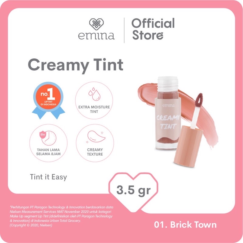 EMINA Creamy Tint Indonesia / Lipstick Facial Wash Face Scrub Micellar Essence Toner Serum Day Night Eye Cream Sunscreen Sheet Sleeping Clay Mask Masker Moisturizing Lip Matte Gloss / Bright Stuff Ms Pimple Acne Solution Sun Protection Battle Spf Paket