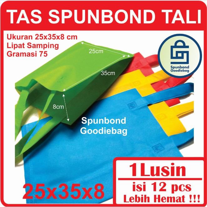 

Isi 12pcs (25x35x8) Tas Spunbond / Tas Kain / Goodie Bag / Tas Souvenir / Kantong Souvenir