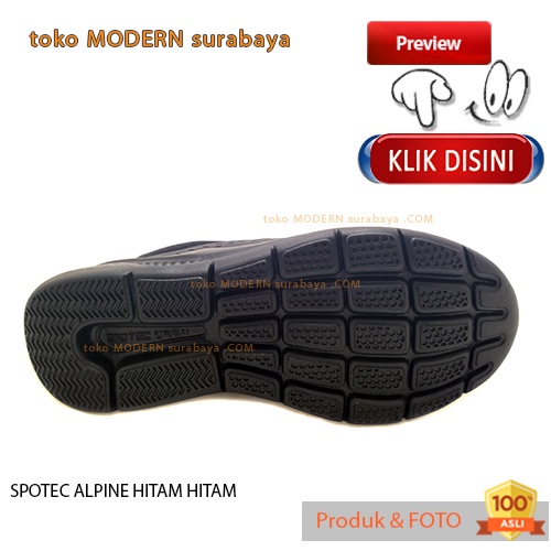 Sepatu pria sepatu sekolah casual slip on SPOTEC ALPINE HITAM HITAM