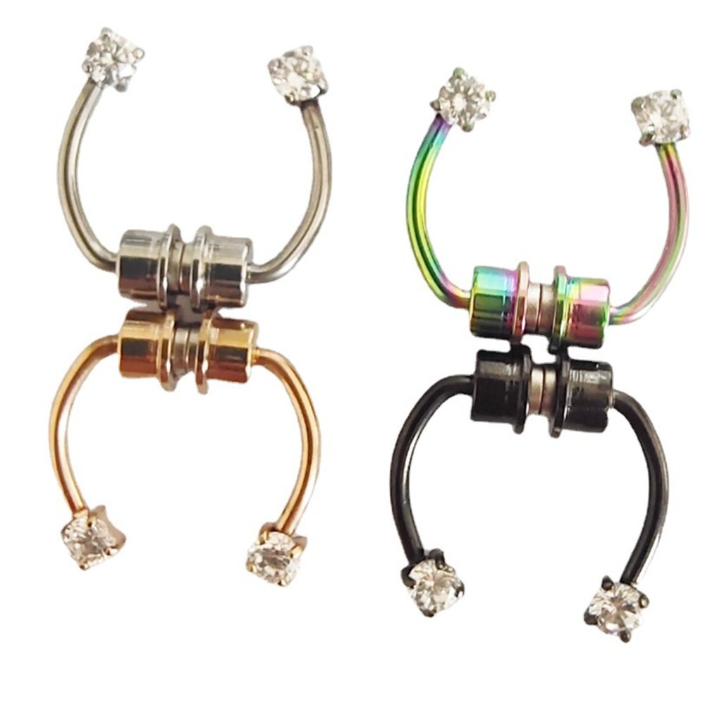 3 Pcs Klip Hidung Palsu Magnetik Bahan Stainless Steel Dapat Digunakan Kembali