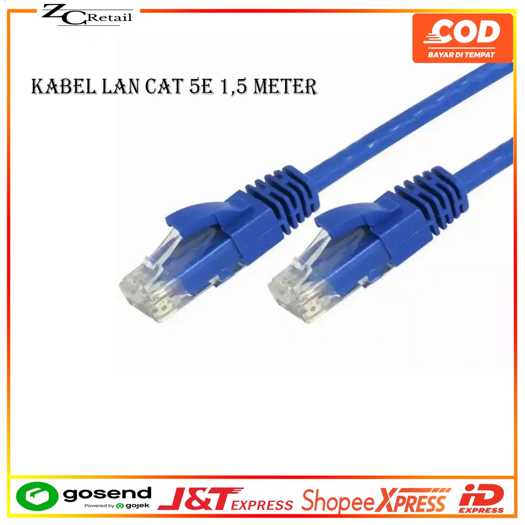 KABEL LAN 1.5M CAT 5E / KABEL UTP 1.5 METER CAT 5 PABRIKAN High Quality laptop pc komputer