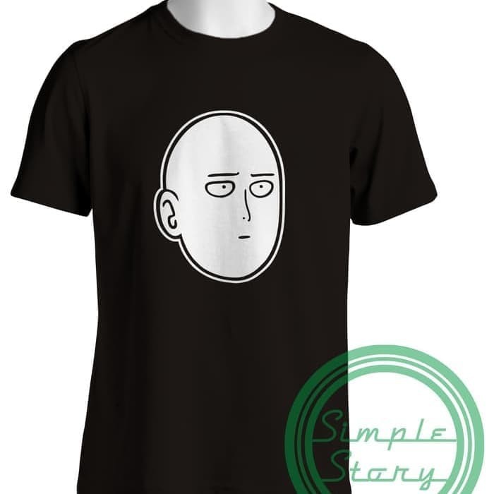 KAOS COMBED 30S SAITAMA FLAT FACE ONE PUNCH MAN ANIME SUPERHERO BAJU