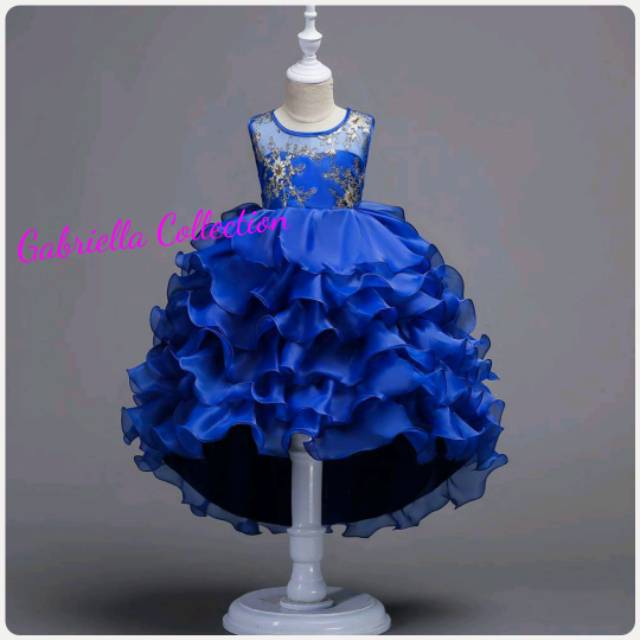 GOWN BLUE / GAUN ANAK PEREMPUAN IMPORT