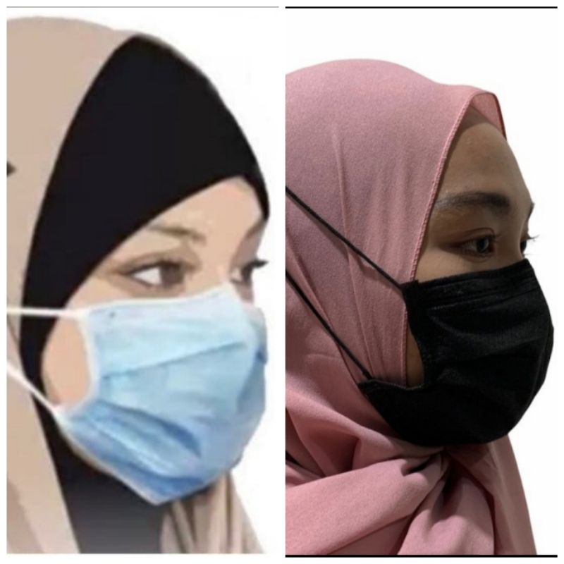 masker hijab headloop 3ply dewasa anak anak