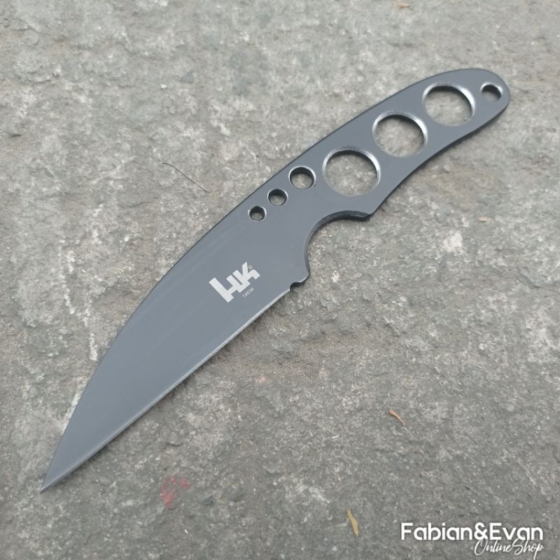 Pisau Survival Kalung HK Hitam
