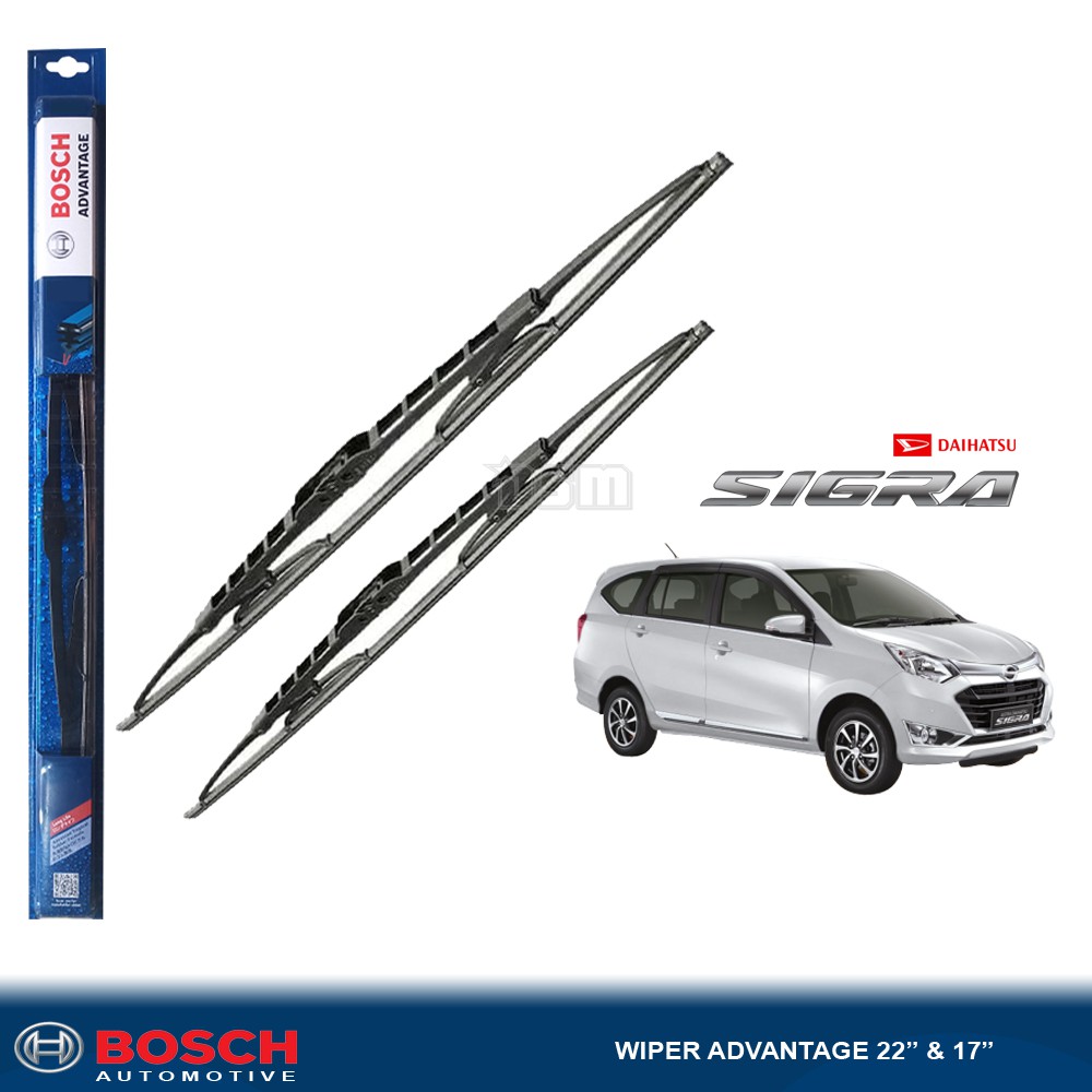 Bosch Advantage / Karet Wiper Mobil Daihatsu Sigra 22&quot; dan 17&quot; (Sepasang) / Wiper Sigra / DSM