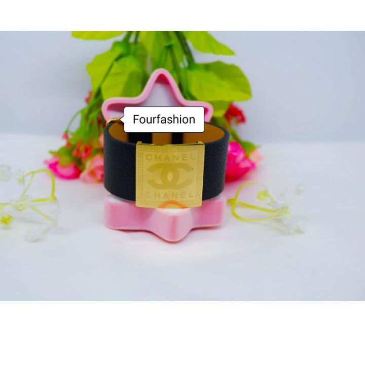 Terlaris.. FF Gelang Jam Kulit Lebar Titanium Premium Limited