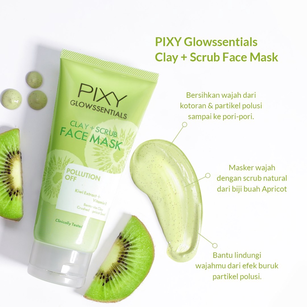 Pixy Glowssentials Clay + Scrub Face Mask 60 gr / Pixy Glowssentials  Series