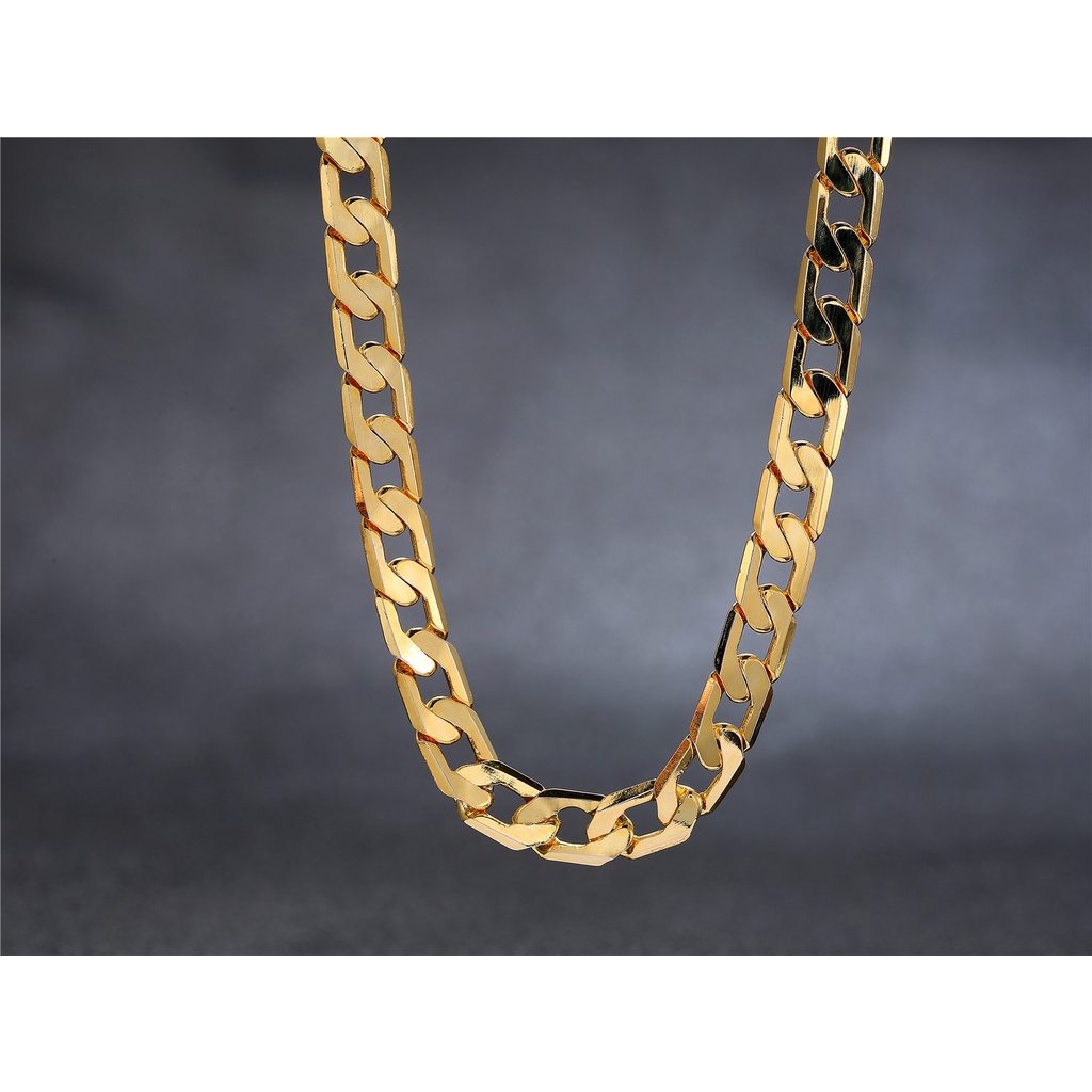 Kalung Lapis Emas 18K Bahan Stainless Gaya Hip Hop Untuk Pria Dan Wanita