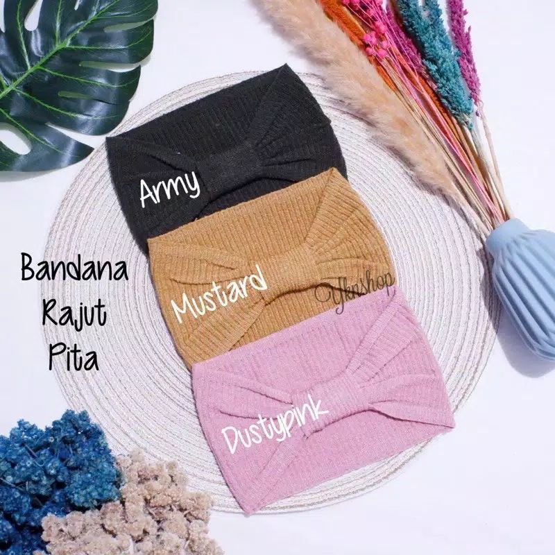 CIPUT BANDANA RAJUT PREMIUM PITA SALUR POLOS,INER BANDANA,CIPUT RAJUT SALUR,CIPUT ANYSA,CIPUT