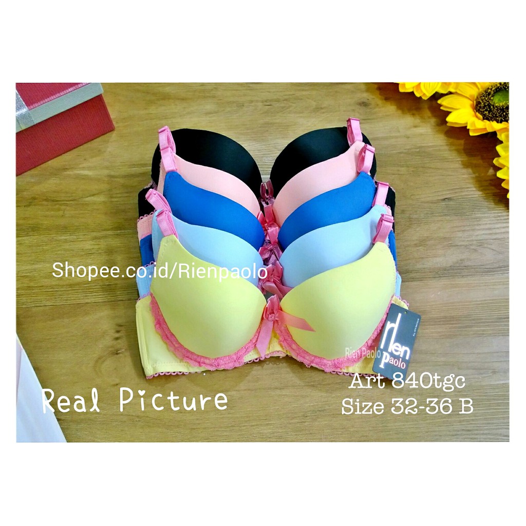 Bra BH Celana Dalam CD G String Lingerie Set Sexy Hot Kawat Premium Motif Pita Polos Lucu Rien Paolo