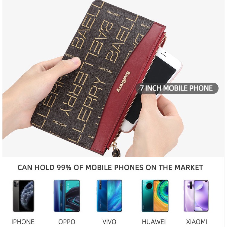 DOMPET WANITA ORIGINAL BAELLERRY KULIT XANONA PREMIUM PANJANG KOREA SLOT KARTU HP KOIN IMPORT BATAM