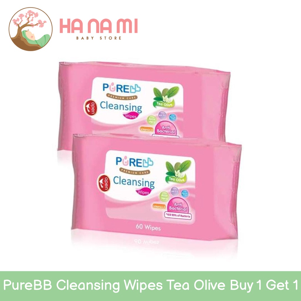 PureBB Cleansing Wipes 60's / Hand &amp; Mouth Cleansing