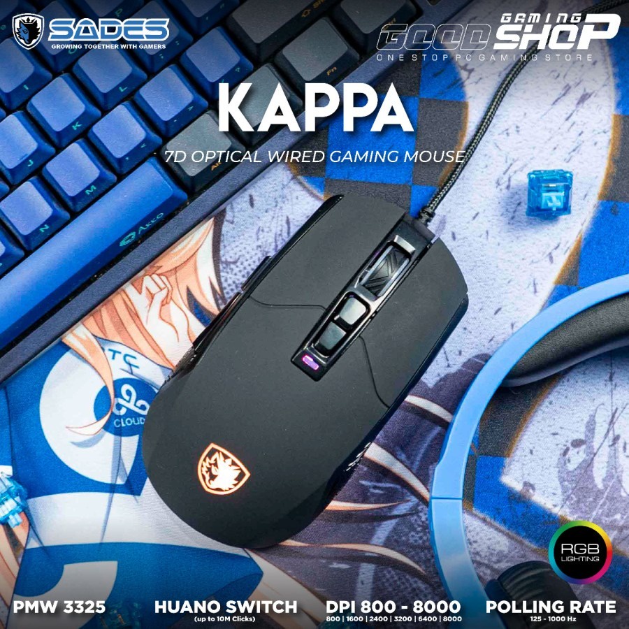 Sades Kappa RGB PMW 3325 - Mouse Gaming