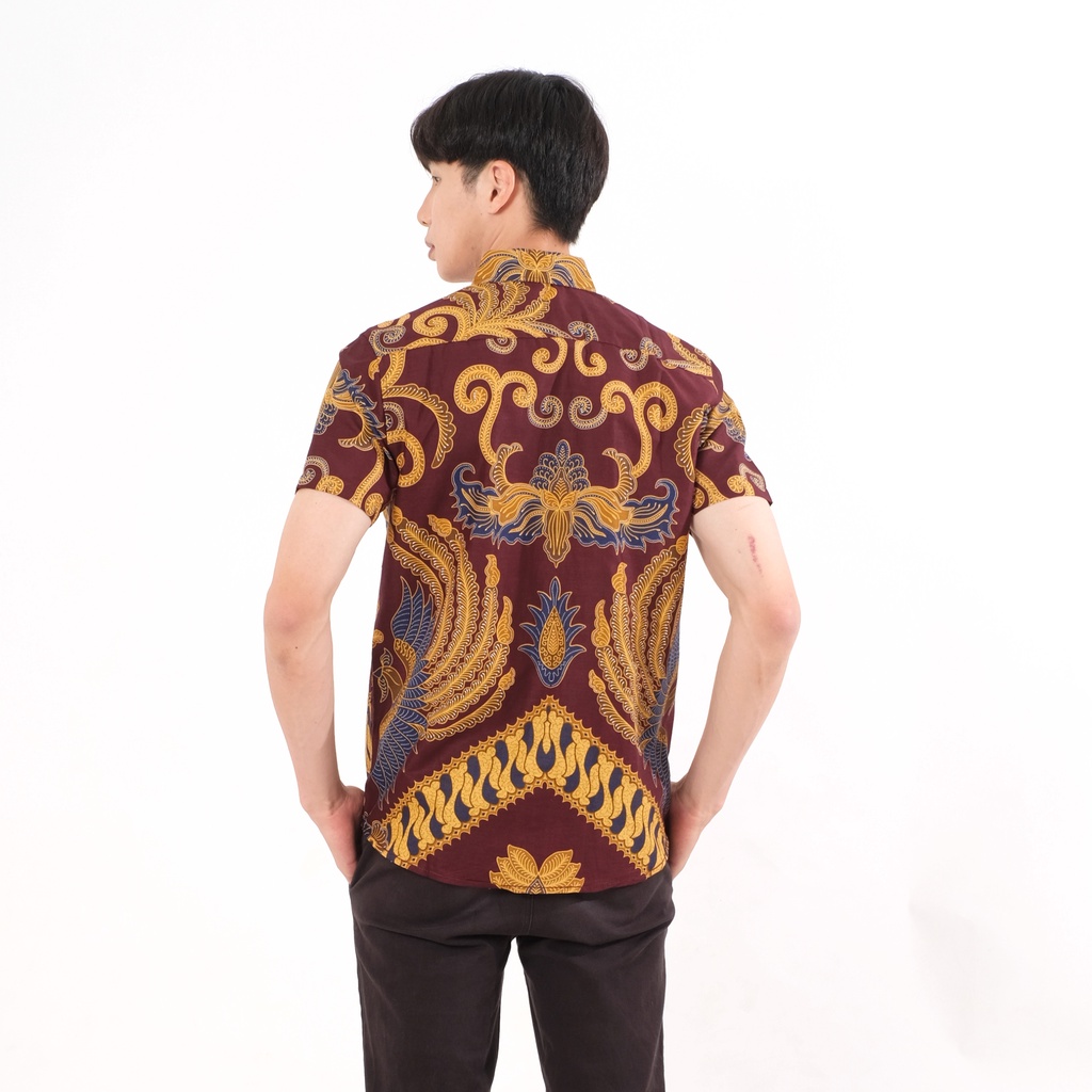 SANVANINA Kemeja Batik Pria Slim Fit Lengan Pendek Kanjeng | E-7007