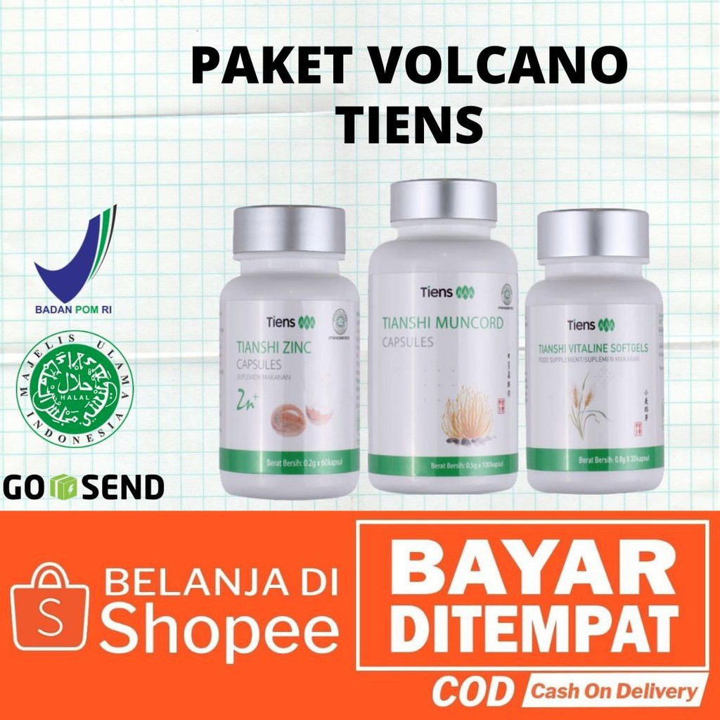 OBAT KUAT HERBAL MUNCORD TIENS PAKET VOLCANO | TIANSHI MUNCORD ZINC VITALINE | STAMINA PRIA