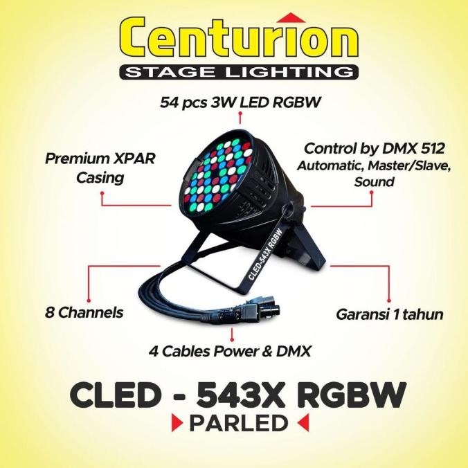 Centurion CLED 543x RGBW Lampu ParLED panggung / stage lighting