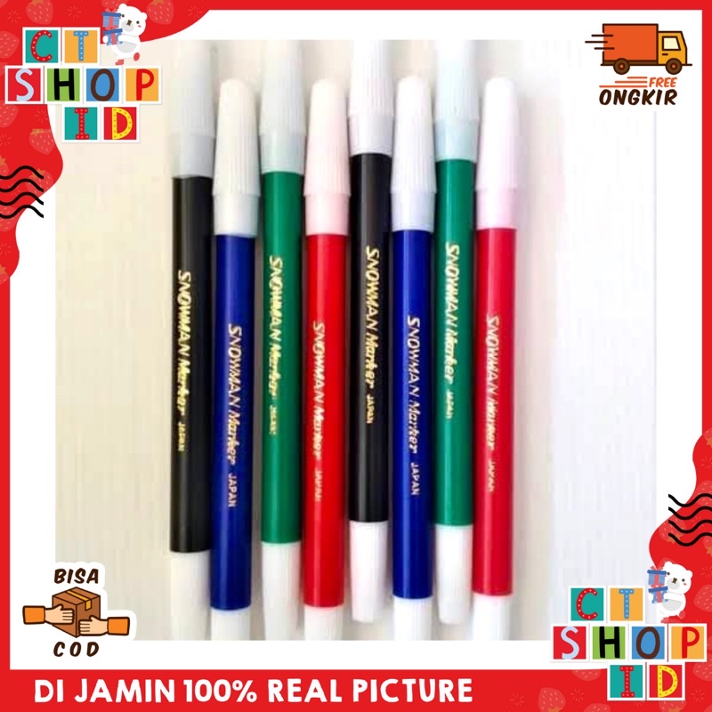 

CTShopID Spidol Kecil Eceran Snowman ORI Murah Hitam Biru Merah