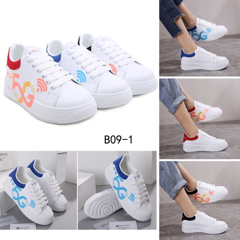 Nicole Sepatu Sneakers Wanita Tinggi 5cm Kelsey B09-1