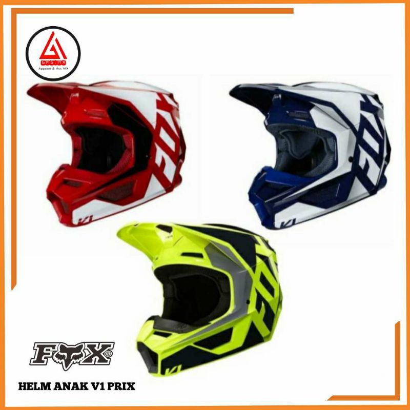 HELM FOX ANAK V1 PRIX, HELM FOX MOTOCROSS ANAK, HELM TRAIL FOX ANAK