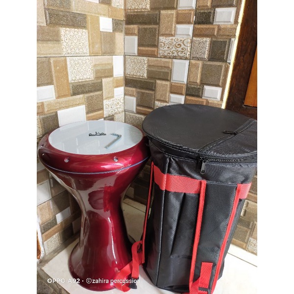 DARBUKA SOMBATY 9 INC Merah polos Aha putih susu full Set
