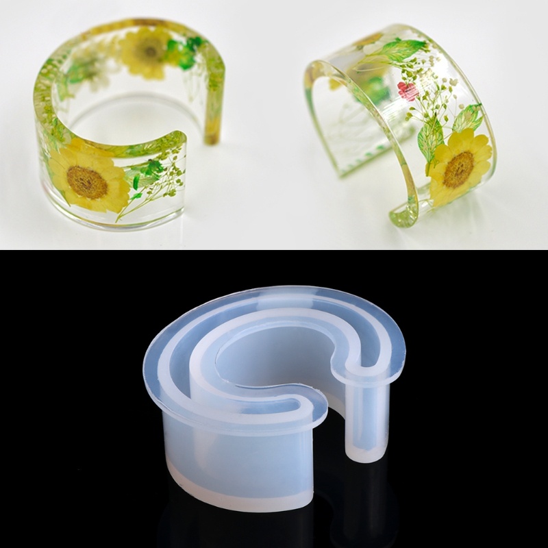 SIY  Open Cuff Silicone Mold Jewelry Making Bracelet Bangle Mould For Resin Flower DIY