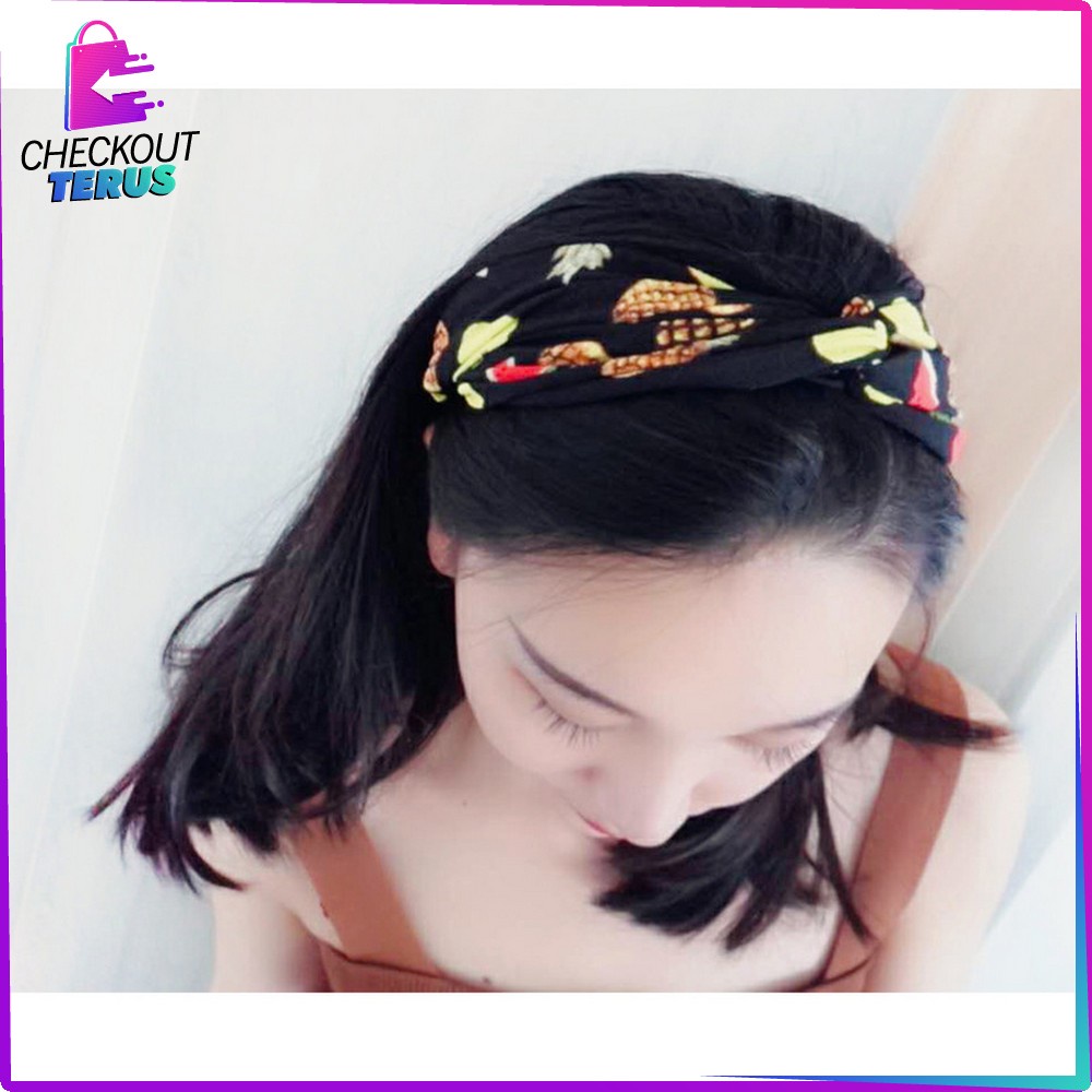 CT C63 C66 Bando Korean Style Aksesoris Rambut Wanita Bandana Bahan Rajut Karet Elastis Woman Fashion Headband