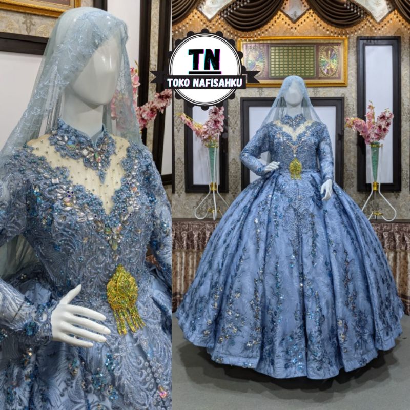 NEW GAUN PENGANTIN BARBIE BEREKOR TERBARU / GAUN PENGANTIN BARBIE PAYET /KEBAYA PENGANTIN MUSLIMAH