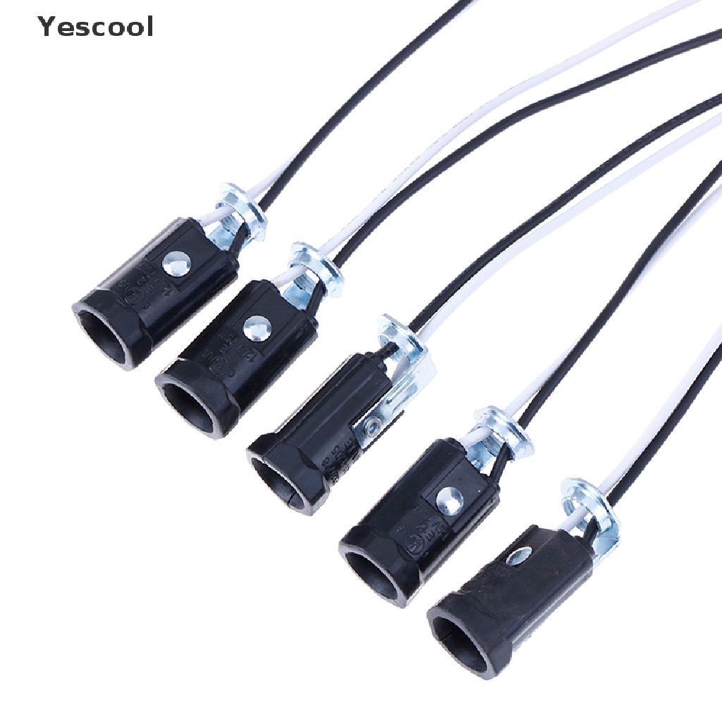 Yescool 5Pcs Dudukan Lampu E12 Tanpa Kunci Dengan Kabel 20CM