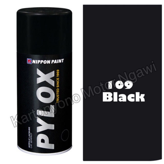 

Pylox Original Nippon Paint 109 Black / hitam Cat Semprot acrylic Pilok