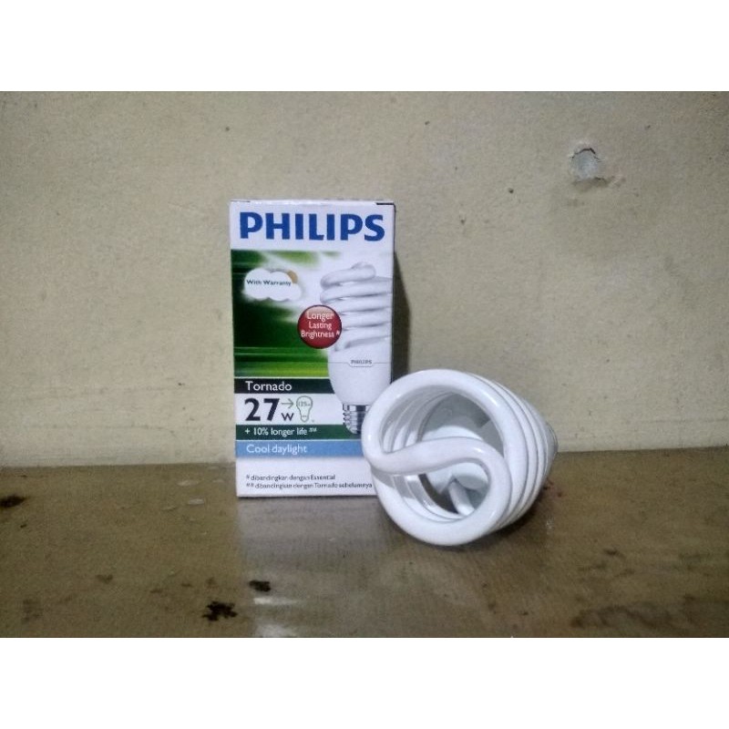 lampu Philips tornado 27 Watt , lampu spiral Philips